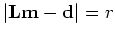 $ \vert{\bf Lm - d}\vert = r$