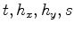 $ x,y,z,h_x$
