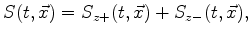 $\displaystyle R(t,\vec{x}) = R_{z+}(t,\vec{x}) + R_{z-}(t,\vec{x}),$