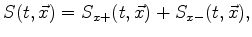 $\displaystyle R(t,\vec{x}) = R_{x+}(t,\vec{x}) + R_{x-}(t,\vec{x}),$