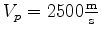 $ V_s = 1500 \frac{\text m}{\text s}$