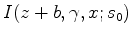 $\displaystyle J_{aux}(b) = \int_{-L/2}^{L/2} dz_w \int d\gamma \, I(z+z_w+b,\gamma;z,x,s_0) I(z+z_w,\gamma;z,x,s) \;\;$