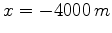 $ x=0\,m$