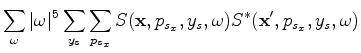 $\displaystyle R({\bf x},p_{s_x},y_s,{\bf p}_r,\omega)R^{*}({\bf x}',p_{s_x},y_s,{\bf p}_r,\omega),$
