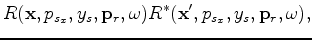 $\displaystyle S({\bf x},p_{s_x},y_s,\omega) = \sum_{x_s}W_s(x_s ,y_s) f_s(\omega) G({\bf x}, x_s, y_s,\omega) {\rm e}^{ i\omega p_{s_x} x_s},$