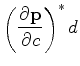 $\displaystyle \left(\frac{\partial {\bf p}}{\partial c}\right)^* d$