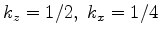 $ k_z = 1/2,\; k_x = 1/4$