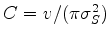 $ C = v/(\pi \sigma _S^2 )$