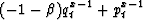 $(-1-\beta)q_t^{x-1}+p_t^{x-1}$