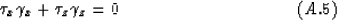 \begin{displaymath}
\tau_x\gamma_x+\tau_z\gamma_z=0
\eqno(A.5)\end{displaymath}