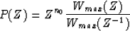 \begin{displaymath}
P(Z)=Z^{n_0}{W_{max}(Z) \over W_{max}(Z^{-1})}\end{displaymath}