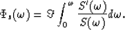\begin{displaymath}
\Phi_s(\omega)=\Im\int^{\omega}_0 {S^\prime(\omega) \over S(\omega)}
d\omega.\end{displaymath}