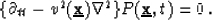 \begin{displaymath}
\{ \partial_{tt}- v^2({\bf \underline{x}})\nabla^2 \} P({\bf \underline{x}},t) = 0\,.\end{displaymath}