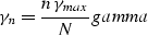 \begin{displaymath}
\gamma_{n} = \frac{n\, \gamma_{max}}{N}
\EQNLABEL{gamma}\end{displaymath}