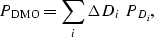 \begin{displaymath}
P_{\rm DMO} = \sum_i \Delta D_i \ P_{D_i},\end{displaymath}
