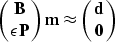 \begin{displaymath}
\pmatrix{ {\bf B} \cr \epsilon {\bf P } } {\bf m } \approx \pmatrix{ {\bf d} \cr {\bf 0} }\end{displaymath}