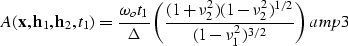 \begin{displaymath}
A({\bf x},{\bf h}_1,{\bf h}_2,t_1)=\frac{\omega_ot_1}{\Delta...
 ...\nu_2^2})^{1/2}} {({1-\nu_1^2})^{3/2}} \right) 
\EQNLABEL{amp3}\end{displaymath}