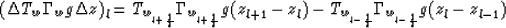 \begin{displaymath}
(\Delta T_w \Gamma_w g \Delta z)_l = T_{w_{l+{1 \over 2}}} \...
 ...w_{l-{1 \over 2}}} \Gamma_{w_{l-{1 \over 2}}} g (z_l - z_{l-1})\end{displaymath}