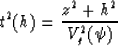 \begin{displaymath}
t^2(h) = {{z^2 + h^2} \over V_g^2(\psi)}\end{displaymath}