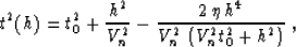 \begin{displaymath}
t^2(h) = t_0^2 + {h^2 \over V_n^2} - {{2\,\eta\,h^4} \over 
{V_n^2\,\left(V_n^2 t_0^2 + h^2\right)}}\;,\end{displaymath}