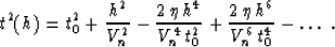 \begin{displaymath}
t^2(h) = t_0^2 + {h^2 \over V_n^2} - {{2\,\eta\,h^4} \over 
...
 ...\,t_0^2}} + {{2\,\eta\,h^6} \over 
{V_n^6\,t_0^4}} - \ldots \;.\end{displaymath}