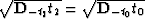$\sqrt{{\bf D}_{-t_2} t_2}=\sqrt{{\bf D}_{-t_0} t_0}$