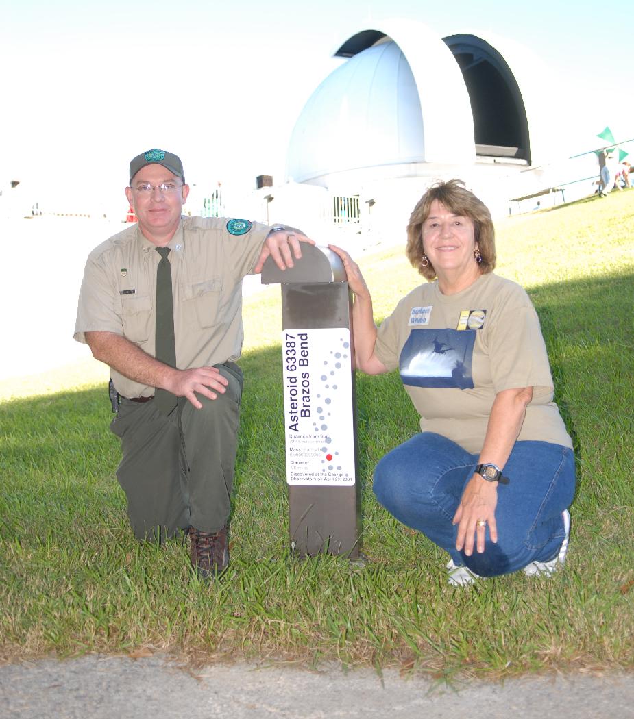 Brazos Bend asteroid plaque dedication