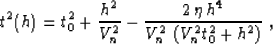 \begin{displaymath}
t^2(h) = t_0^2 + {h^2 \over V_n^2} - {{2\,\eta\,h^4} \over
{V_n^2\,\left(V_n^2 t_0^2 + h^2\right)}}\;,\end{displaymath}
