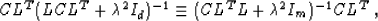\begin{displaymath}
C L^T (L C L^T + \mbox{\unboldmath$\lambda$}^2 I_d)^{-1} \equiv (C L^T L + \mbox{\unboldmath$\lambda$}^2
I_m)^{-1} C L^T\;,\end{displaymath}