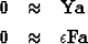\begin{eqnarray}
\bf 0&\approx&\bold Y \bold a \\ \nonumber
\bf 0&\approx&\epsilon \bold F \bold a \end{eqnarray}