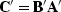 $\bold C' = \bold B' \bold A'$