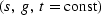 $(s,\ g,\ t = \hbox{const} )$