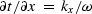 ${\partial t}/{\partial x} \,=\, k_x / \omega $