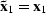 ${\bf \tilde x}_1 = \bold x_1$