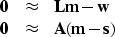 \begin{displaymath}
\begin{array}
{lll}
 \bold 0 &\approx & \bold L \bold m - \b...
 ...\\  \bold 0 &\approx & \bold A (\bold m - \bold s)
 \end{array}\end{displaymath}