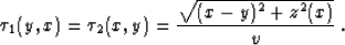 \begin{displaymath}
{\partial^2 \tau \over \partial s \partial r} = 
- C^{-1}\,B_1\,B_2\;.\end{displaymath}