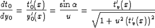 \begin{displaymath}
\left\{
\begin{array}
{rcl}
t_0(x) & = & \displaystyle{t_v \...
 ...x+u t_v\tan{\alpha} =x+u^2\,t_v(x)t_v'(x)}\;,\end{array}\right.\end{displaymath}