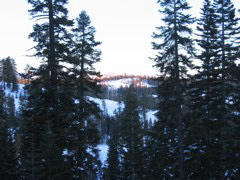 View from lodge at sunset
