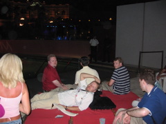 Relaxing by the pool