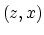 $\langle \rangle _{(z,x)}$
