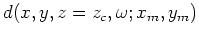 $ u(x,y,z=z_c,\omega;x_m,y_m)$