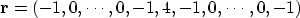 \begin{displaymath}
\bold r = (-1,0,\cdots,0,-1,4,-1,0, \cdots,0,-1)\end{displaymath}