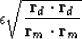 \begin{displaymath}
\epsilon \eq \sqrt{
\bold r_d \cdot \bold r_d
\over
\bold r_m \cdot \bold r_m 
}\end{displaymath}