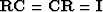 $\mbox{\bf RC} =\mbox{\bf CR} = \mbox{\bf I}$