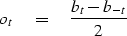 \begin{displaymath}
o_t \eq {b_t - b_{-t} \over 2}\end{displaymath}