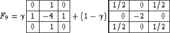 \begin{displaymath}
F_9 = \gamma\, 
\begin{array}
{\vert r\vert r\vert r\vert}
\...
 ...line
0 & -2 & 0 \  \hline
1/2 & 0 & 1/2 \  \hline \end{array}\end{displaymath}